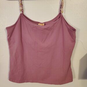 Tank top with beaded strap